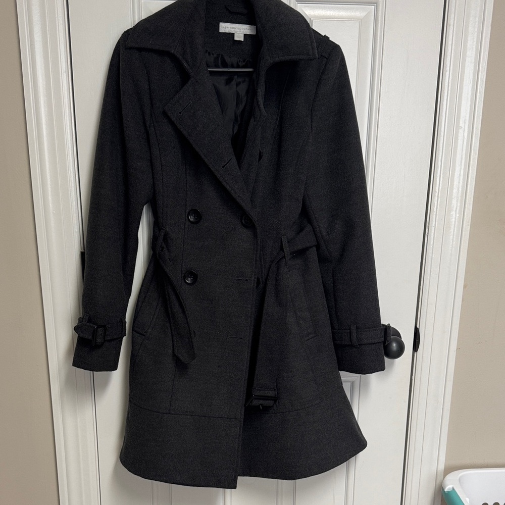 New York & Company Charcoal Trench Coat